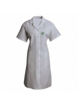 white janitorial uniform cardigan